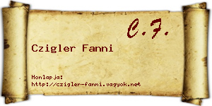 Czigler Fanni névjegykártya